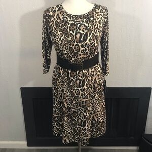 Avenue VIPKnits  NWT 3/4 Sleeve Animal Print Dress.   Size 14/16
